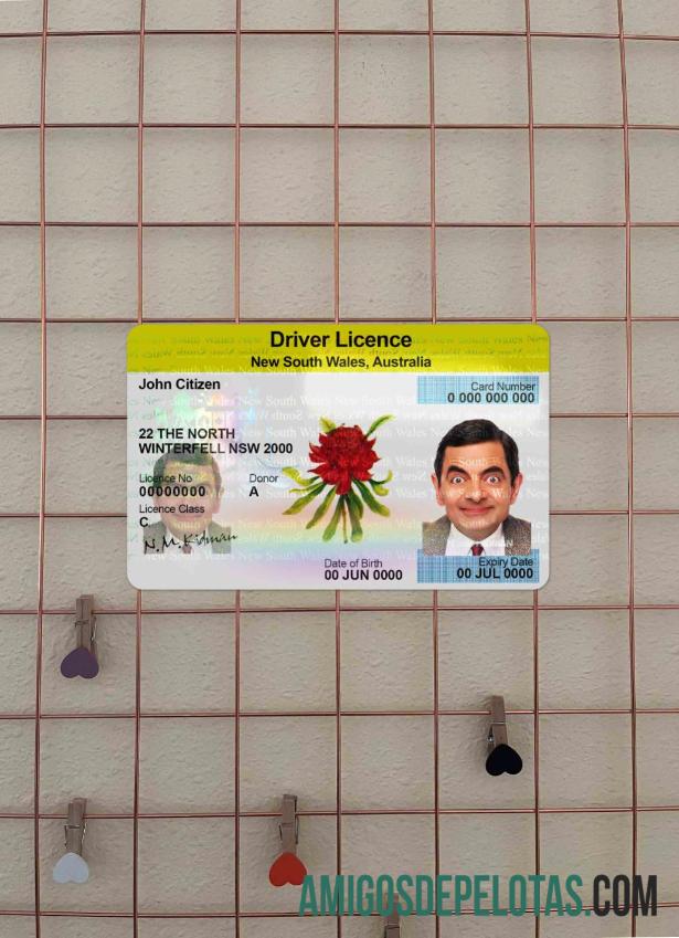 Austrália Nova Gales do Sul DL fotolook frente amostra